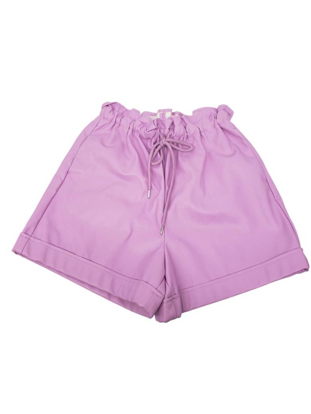 Topshop Lilac Faux Leather Paperbag Waist Shorts US 4